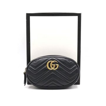 GUCCI Schwarze Matelassé Gürteltasche 476434 GG Marmont 152893280
