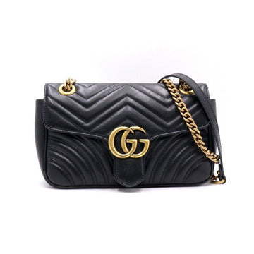 Gucci Black Matelassé Chevron Gold Chain Shoulder Bag aa38219 152894132