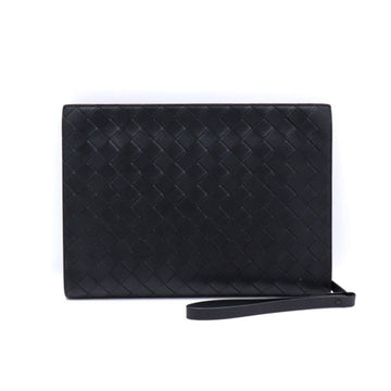 BOTTEGA VENETA Kleine schwarze Intrecciato-Dokumententasche Clutch 693675 152893376