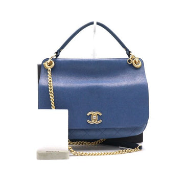 CHANEL Caviar Navy Large Tote mit Top Handle und Umschlag, auch als Ketten-Schultertasche verwendbar A93757 152894534