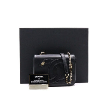 CHANEL Black Leather CC Flap Chain Shoulder Bag and Crossbody Bag AS0321 152893619