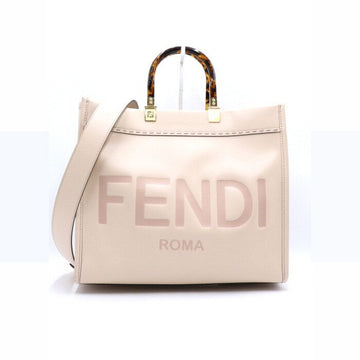 Fendi Pink Sunshine Medium Shopper Leopard Plexiglass Handle Tote Bag 152893793