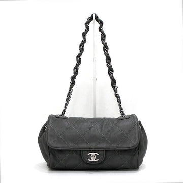 CHANEL グレー アルティメイト スティッチ フラップ シルバーチェーン ショルダーバッグ aa37579 152893814