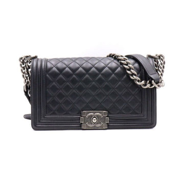 CHANEL Boy Medium Silver Chain Shoulder Bag A67086 152894577