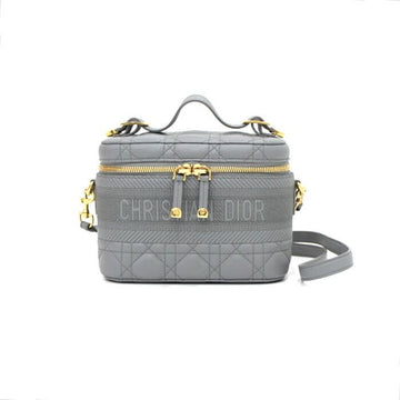 Dior Stone Grey Cannage Travel Vanity Small Case Tote Bag Crossbody AA35205 152894433
