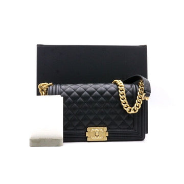 CHANEL Boy Caviar Medium Flap Shoulder Bag with Gold Chain A67086 152894637