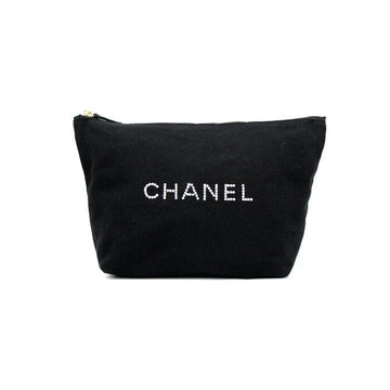 CHANEL Black Canvas Initial Logo Pouch Bag M03791 152894011