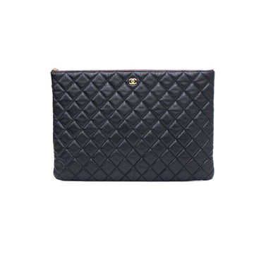 CHANEL Black Caviar Gold CC Classic Large Clutch Bag A82552 152893998