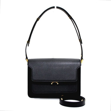 MARNI Trunk Schultertasche aus schwarzem Saffiano Leder 12345 152894399