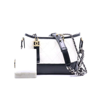 CHANEL Gabriele Hobo-Small Kette Schultertasche in Weiß-Schwarz A91810 152894537