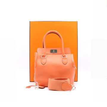 Hermes Orange Silver Swift Toolbox 20 Tote Bag and Shoulder Bag aa31065 152894482