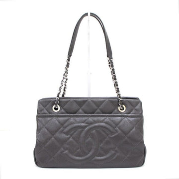 CHANEL Gray Caviar Timeless CC Silver Chain Shoulder Bag A67294 152894215