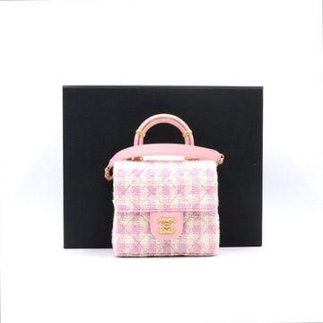 CHANEL トウィードラムスキンハンドバッグ 152894040