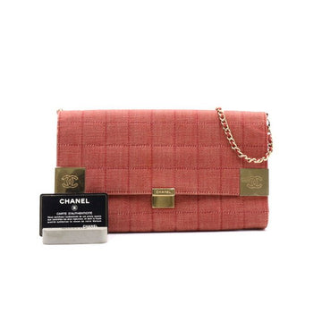 CHANEL イーストウェストデニムビンテージチョコバークラッチ兼ゴールドチェーンショルダーバッグ A17661 152895149