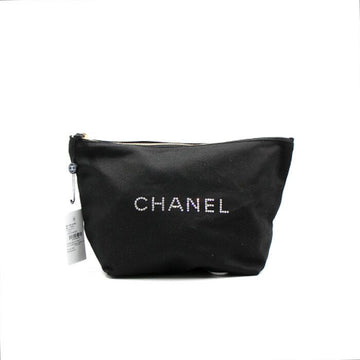 CHANEL Black Canvas Initial Logo Pouch Bag M03791 152894688