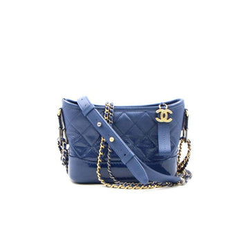 CHANEL Gabrielle Hobo Small Chain Half Patent Shoulder Bag Crossbody aa27605 152894721