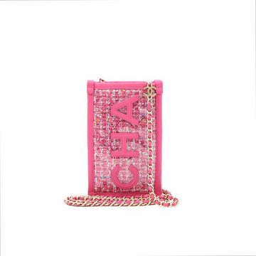 CHANEL Pink PVC Tweed Chain Shoulder Bag and Crossbody AP0255 152894975