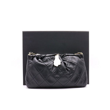 CHANEL AS3037 CC Chain Drop Schultertasche aus schwarzem Lammleder mit goldener Kette 27088 152894608