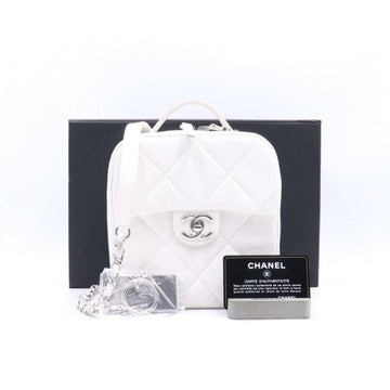 CHANEL White Calfskin Camera Case Tote Bag Shoulder Bag Crossbody Bag 20466 152894662