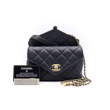CHANEL CC Logo Bauchtasche aus Kalbsleder Schwarz 19 Saison 152894580
