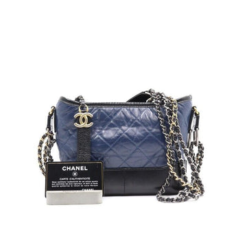 CHANEL ネイビーブラックガブリエルホーボースモールチェーンショルダーバッグ兼クロスバッグ A91810 152894757