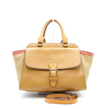 BURBERRY ブラウン フラップ サッチェル トートバッグ兼ショルダーバッグ aa15234 152894691