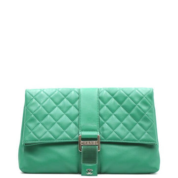 CHANEL Foldover Green Grip Clutch Bag A98786 152895168