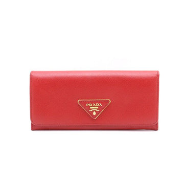PRADA レッド サフィアーノ スナップ レディース ロング ウォレット 1M1132 152895553