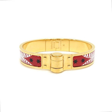 Hermes Cerniere PM Gold Metal Printed Bangle Bracelet for Women aa36913 152895948