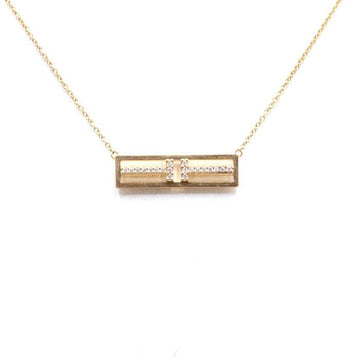 TIFFANY & CO 18K Rosegold 20P Diamant Offene Horizontale Bar Anhänger Kette Damen Halskette aa27238 152896410