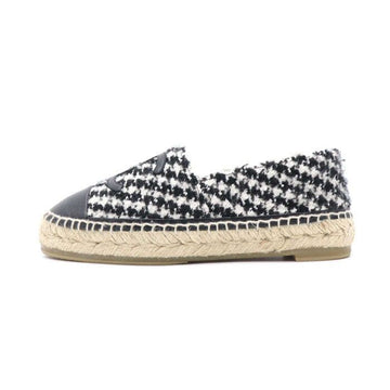 CHANEL G29762 schwarze CC-Logo Tweed Espadrilles Damen Sneaker 41646 152897809