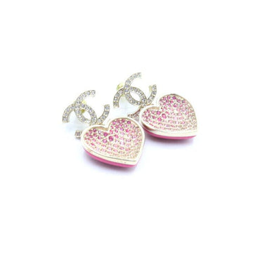 CHANEL ABA403 Ohrhänger mit Kristall CC Herzanhänger 152896417