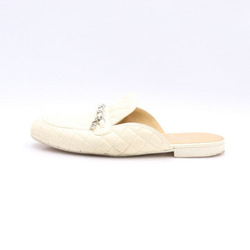 CHANEL ラムスキン キルティング CCロゴ チェーン 女性 ミュール ブローファー スリッパ G37314 152898022