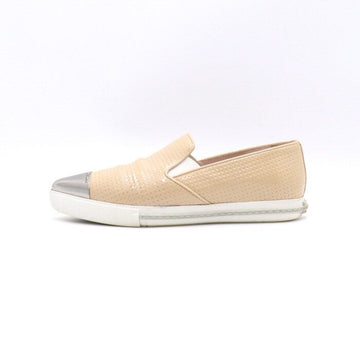 MIU MIU Damen Slip-On Sneakers aus Leder mit Stahlkappe 5S9519 152898055