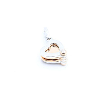 CARTIER 18Kゴールド 2Pダイヤ ハート クローバー チャーム ネックレス ペンダント aa25933 152896434