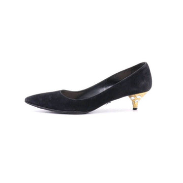 PRADA Schwarze Wildleder-Pumps mit goldenen Kristallabsätzen Damen Schuhe aa35444 152898045