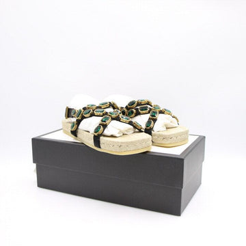 Gucci Grogain Espadrille Crystal Women's Sandals 573024 152897788
