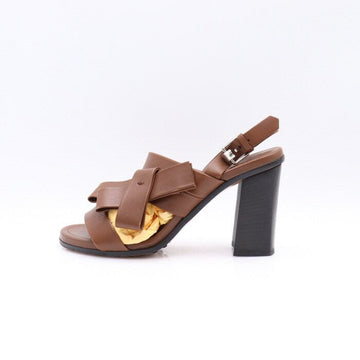 TODS ブラウンレザーバックルストラップレディースサンダル 180 152898070