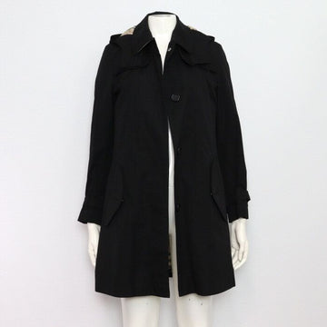 Burberry Black Button Trench Coat with Epaulette Detail and Hood + Inner Set aa40121 152898750