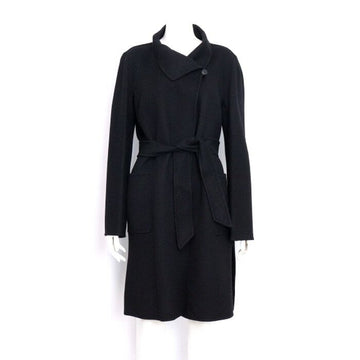 MAXMARA Handgefertigter schwarzer Damenmantel mit Gürtel und langen Ärmeln 10860219 152898503