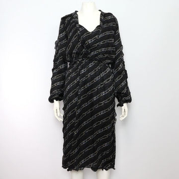 FENDI FFロゴマルチチェーンパターン100%シルク女性ドレスワンピース aa39328 152898455