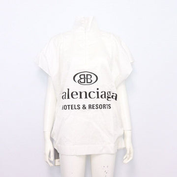 BALENCIAGA ホワイトロゴジッパートップ女性Tシャツ 720078 152898461