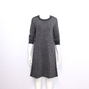 CHANEL P57394 17 Season CC Logo Button Rain Cashmere Blend Women's Dress 12345 152898781
