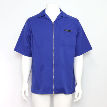 PRADA Stretch Baumwoll Bowling Zip Herrenhemd 404 152899035