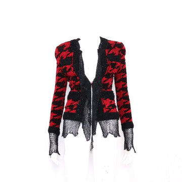 Balmain Destroyed Multicolor Wool Knit Women's Jacket 22SS A25620 152898703