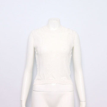 CHANEL コットンレースCCロゴタンクトップ 23シーズン ルス 白色 12345 152898540