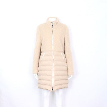 EMPORIO ARMANI Z2L59T Beig Ton-in-Ton Mohair Nylon Damen Daunenmantel aa19776 152898713