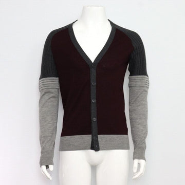 NEIL BARRETT Slim Fit Cardigan aus Wolle in Burgunderrot NBD14F101 152900162