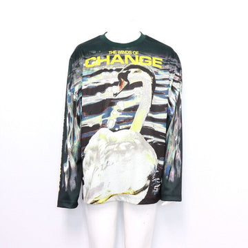 Burberry Swan Print Green Men's Long Sleeve T-Shirt 8077333 152899082