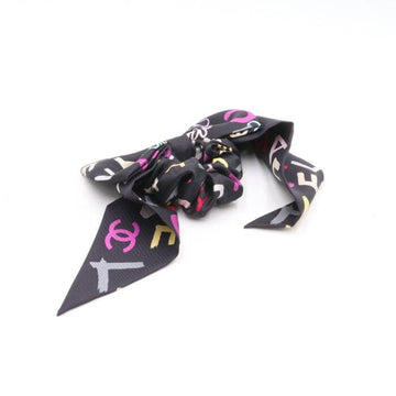 CHANEL Silk Initial CC Logo Ribbon Hair Scrunchie Women's Hairband aa30532 152899155